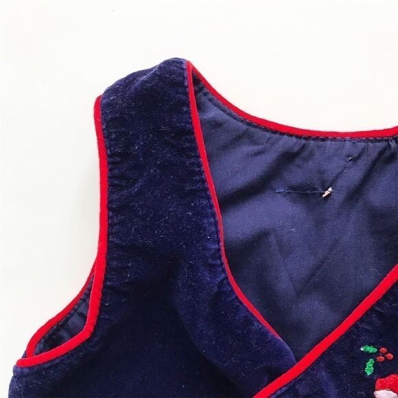 Vintage navy velvet rocking horse vest 6-12m - Picture 3 of 4